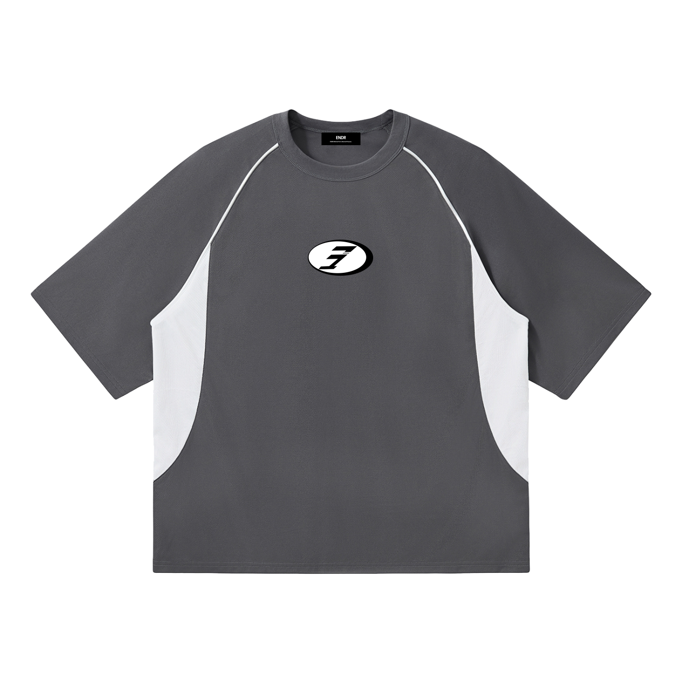 Contrast Piping Panel Raglan T-Shirt