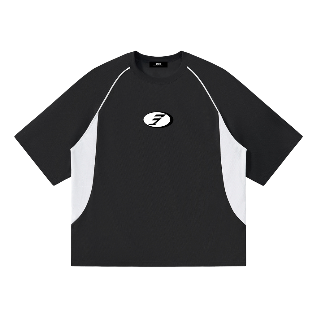 Contrast Piping Panel Raglan T-Shirt