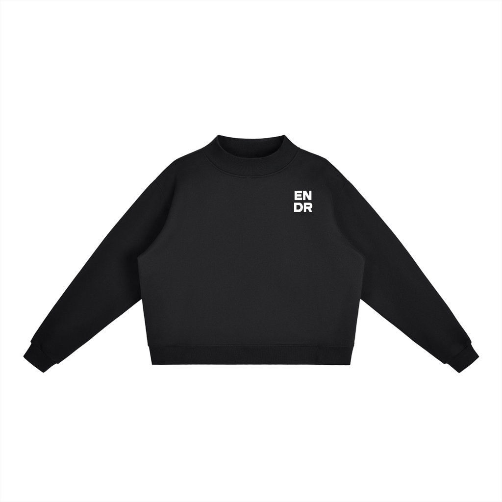 Essential Fleece Mock-Neck Crew Sweatshirt